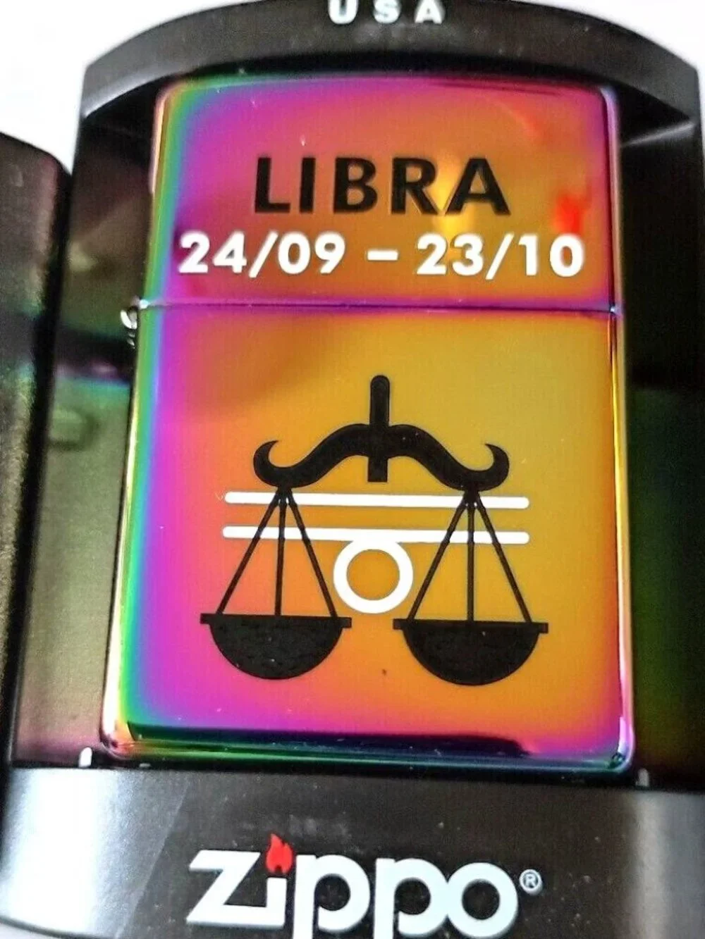2008 Astrology Libra Spectrum Finish Zippo Lighter